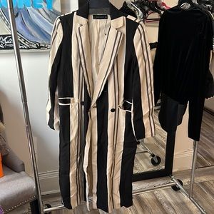 Striped linen duster